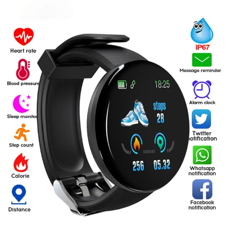 D18-Smart-Bracelet-Color-round-Screen-Heart-Rate-Blood-Pressure-Sleep-Monitoring-Pedometer-Sports-Fitness-Smart